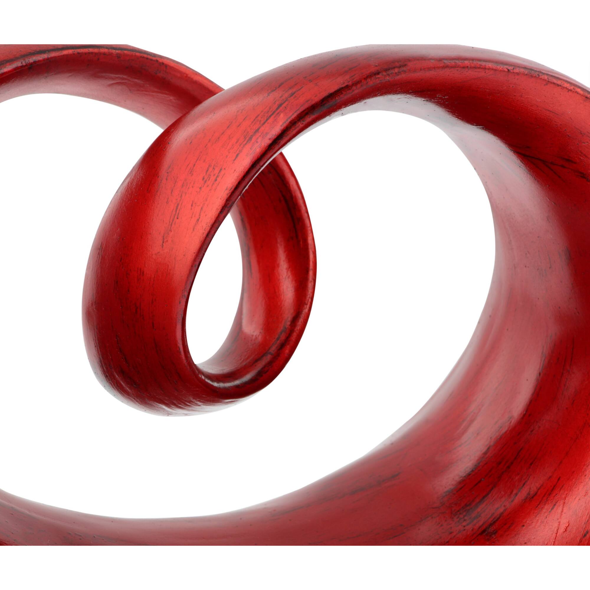 12" Red Contemporary Abstract Sculpture